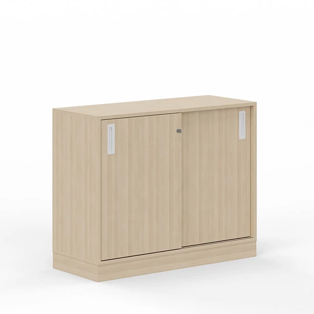 schandaal maatschappij kan zijn Lage houten archiefkast met schuifdeuren | Officetopper.com